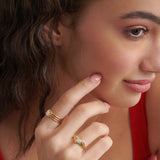 Textured Marquise Solitaire Ring, 14K Gold Vermeil, 1/2 ct Lab Grown Diamond-5