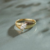Textured Marquise Solitaire Ring, 14K Gold Vermeil, 1/2 ct Lab Grown Diamond-6