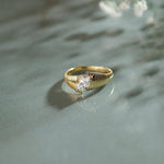 Textured Marquise Solitaire Ring, 14K Gold Vermeil, 1/2 ct Lab Grown Diamond-1