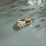 Textured Marquise Solitaire Ring, 14K Gold Vermeil, 1/2 ct Lab Grown Diamond-1
