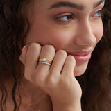 Textured Princess Solitaire Ring, 14K Solid Gold, 5/8 ct Lab Grown Diamond-2