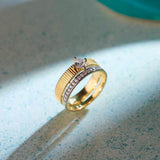 Textured Princess Solitaire Ring, 14K Solid Gold, 5/8 ct Lab Grown Diamond-6