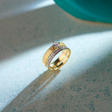 Textured Princess Solitaire Ring, 14K Solid Gold, 5/8 ct Lab Grown Diamond-1