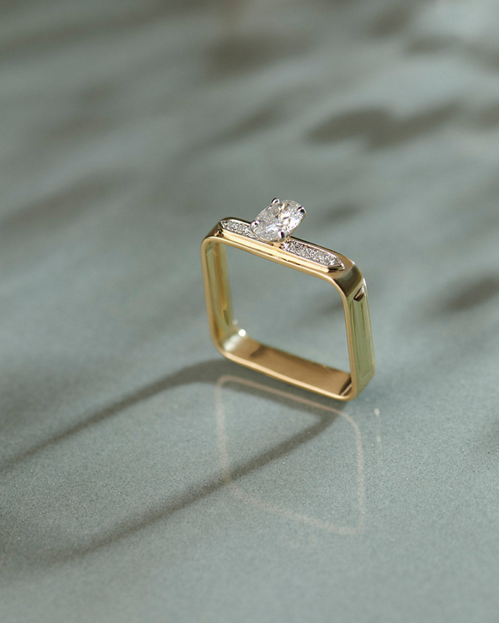 Modern Oval Solitaire Ring, 14K Gold Vermeil, 5/8 ct Lab Grown Diamond-5