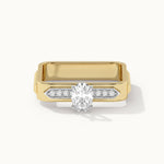 Modern Oval Solitaire Ring, 14K Gold Vermeil, 5/8 ct Lab Grown Diamond-3