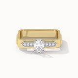 Modern Oval Solitaire Ring, 14K Gold Vermeil, 5/8 ct Lab Grown Diamond-3