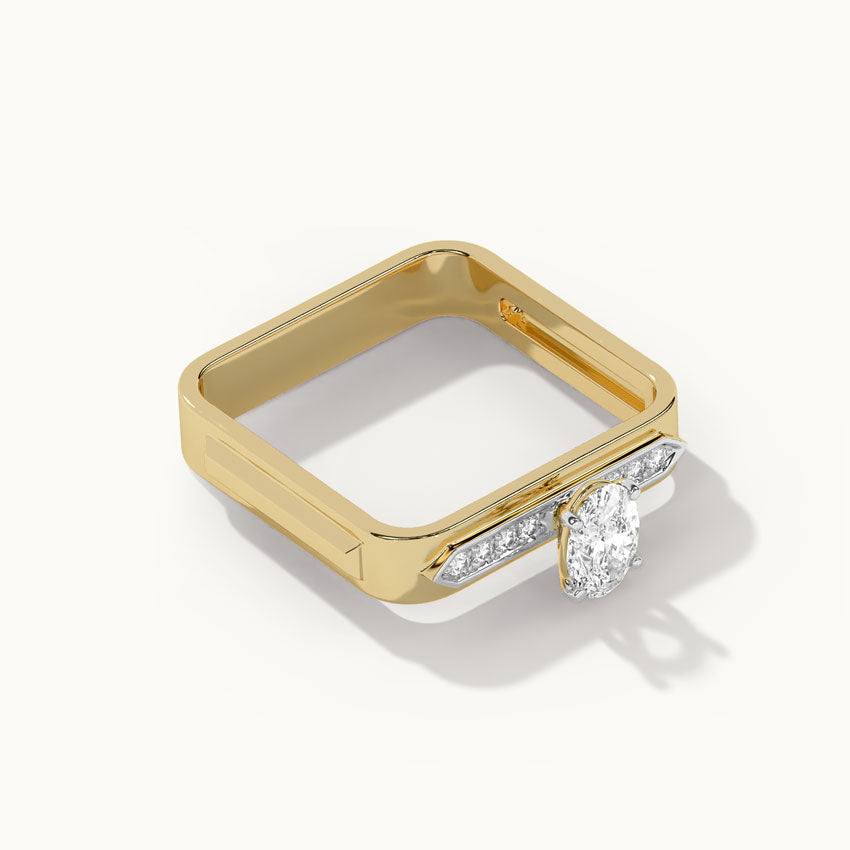 Modern Oval Solitaire Ring