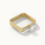 Modern Oval Solitaire Ring, 14K Gold Vermeil, 5/8 ct Lab Grown Diamond-7