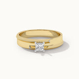 Princess Solitaire Ring, 14K Solid Gold, 1/3 ct Lab Grown Diamond-3