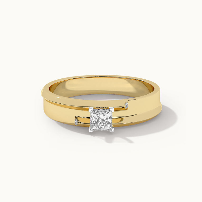 Princess Solitaire Ring, 14K Solid Gold, 1/3 ct Lab Grown Diamond-3
