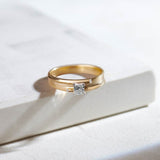 Princess Solitaire Ring, 14K Solid Gold, 1/3 ct Lab Grown Diamond-6