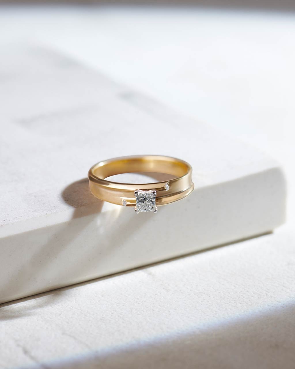 Princess Solitaire Ring, 14K Gold Vermeil, 1/3 ct Lab Grown Diamond-6