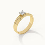 Princess Solitaire Ring, 14K Solid Gold, 1/3 ct Lab Grown Diamond-7