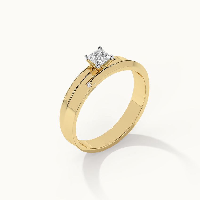 Princess Solitaire Ring, 14K Solid Gold, 1/3 ct Lab Grown Diamond-7