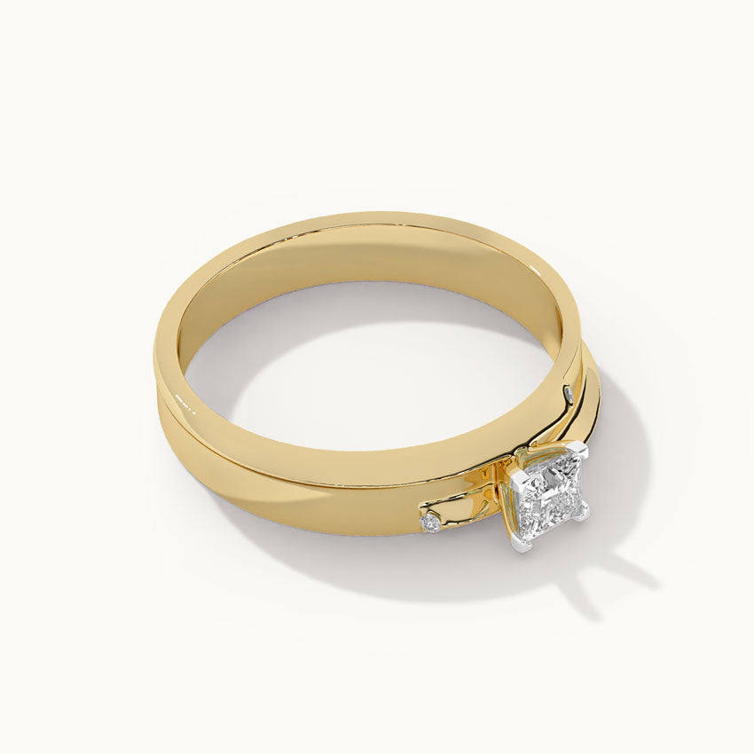 Princess Solitaire Ring, 14K Solid Gold, 1/3 ct Lab Grown Diamond-8