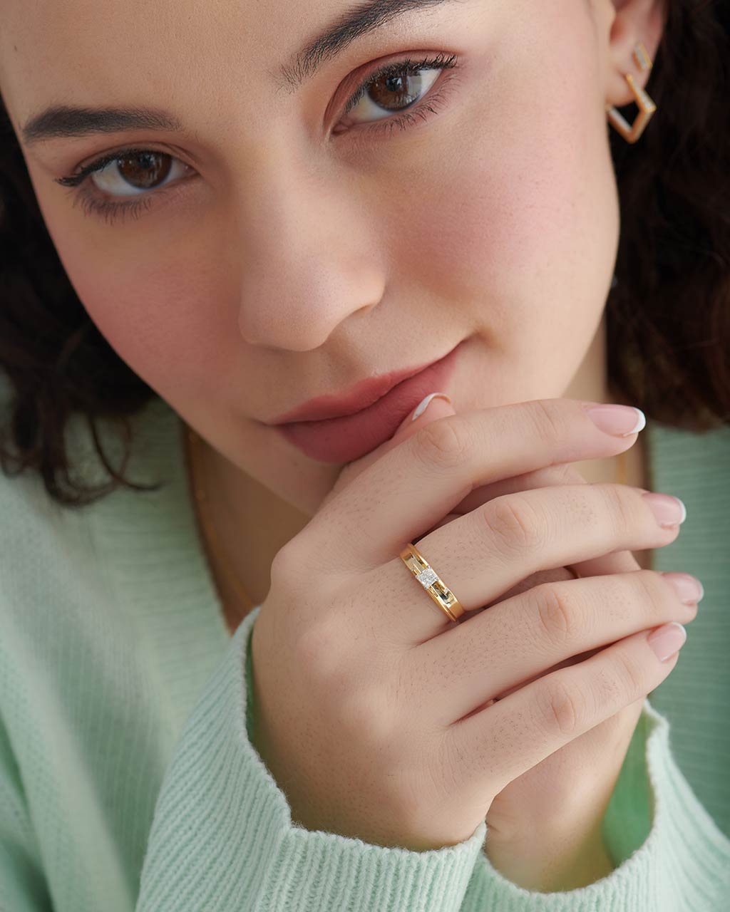 Princess Solitaire Ring, 14K Solid Gold, 1/3 ct Lab Grown Diamond-5