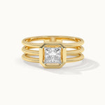 Cushion Solitaire Ring, 14K Gold Vermeil, 5/8 ct Lab Grown Diamond-3