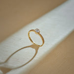 Bezel Solitaire Ring, 14K Solid Gold, 1/3 ct Lab Grown Diamond-1