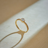 Bezel Solitaire Ring, 14K Solid Gold, 1/3 ct Lab Grown Diamond-6