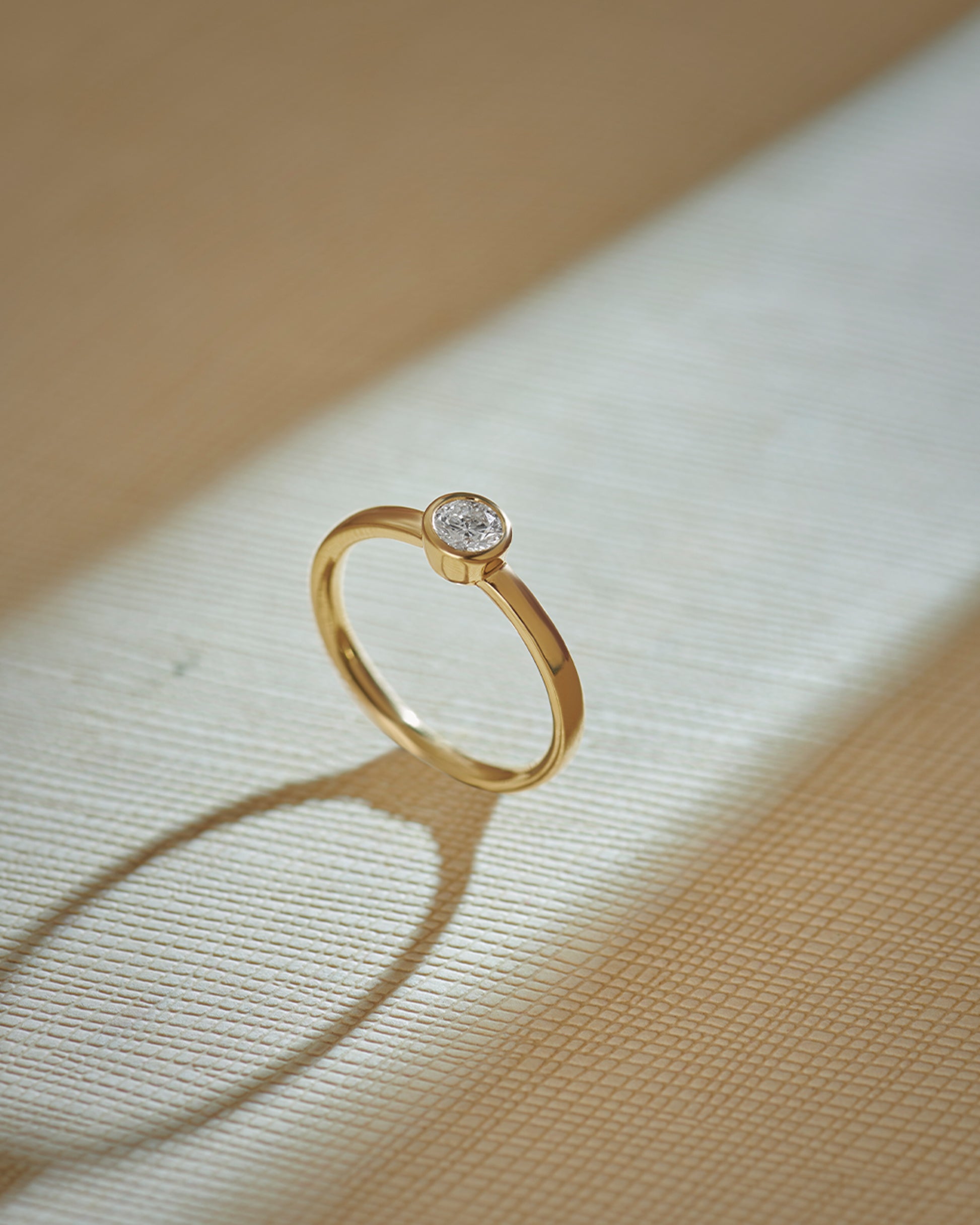Bezel Solitaire Ring, 14K Solid Gold, 1/3 ct Lab Grown Diamond-6