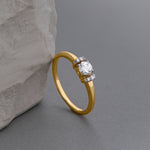 Bar Solitaire Ring, 14K Gold Vermeil, 1/3 ct Lab Grown Diamond-6