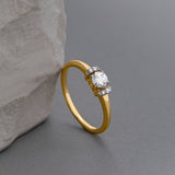 Bar Solitaire Ring, 14K Gold Vermeil, 1/3 ct Lab Grown Diamond-6