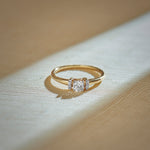 Bar Solitaire Ring, 14K Gold Vermeil, 1/3 ct Lab Grown Diamond-5