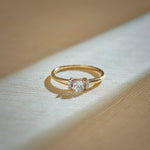 Bar Solitaire Ring, 14K Solid Gold, 1/3 ct Lab Grown Diamond-5