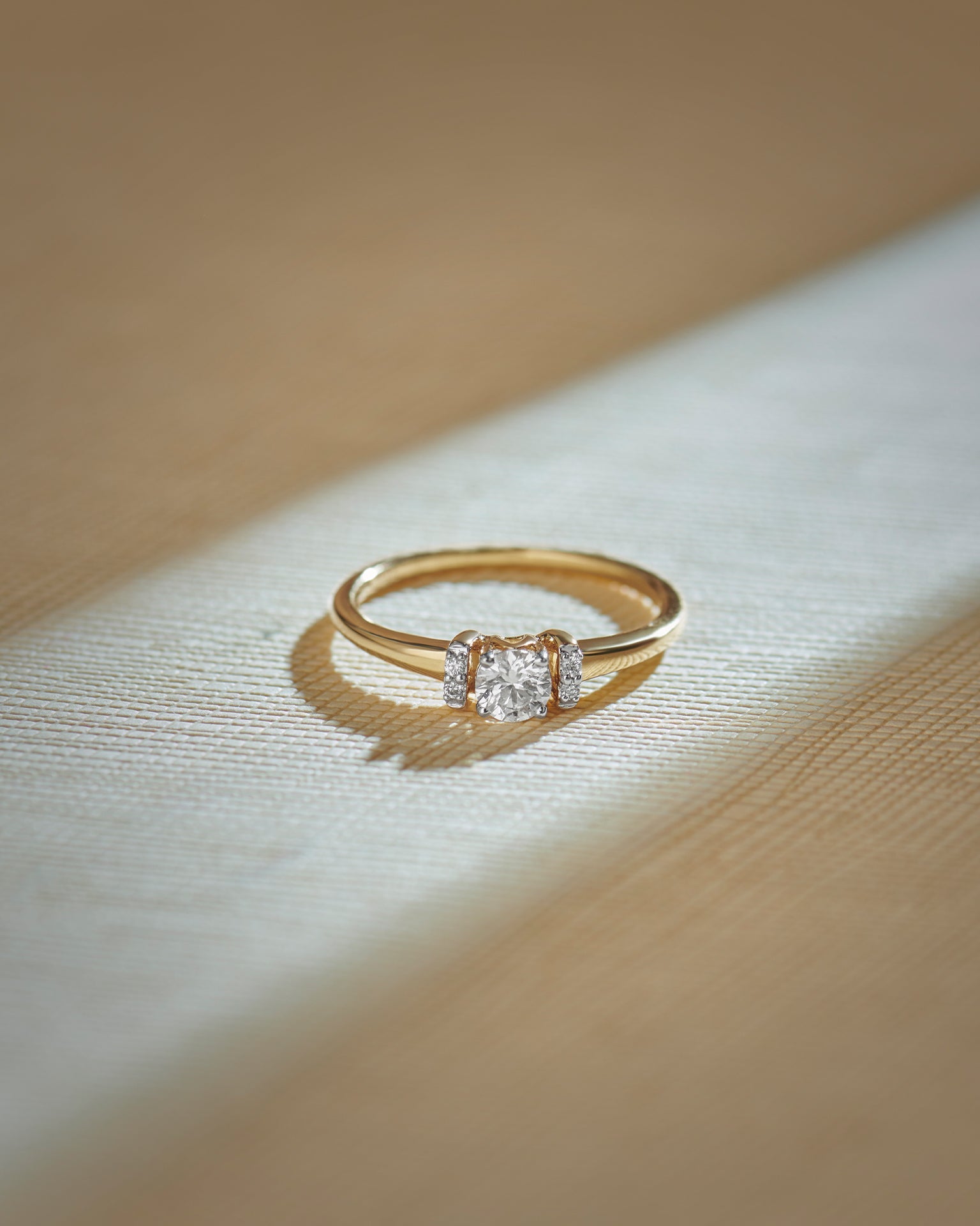 Bar Solitaire Ring, 14K Solid Gold, 1/3 ct Lab Grown Diamond-5