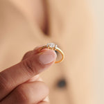 Bar Solitaire Ring, 14K Gold Vermeil, 1/3 ct Lab Grown Diamond-2
