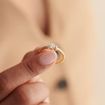 Bar Solitaire Ring, 14K Solid Gold, 1/3 ct Lab Grown Diamond-2