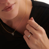 Bar Solitaire Ring, 14K Gold Vermeil, 1/3 ct Lab Grown Diamond-4
