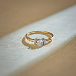 Bar Solitaire Ring, 14K Gold Vermeil, 1/3 ct Lab Grown Diamond-1