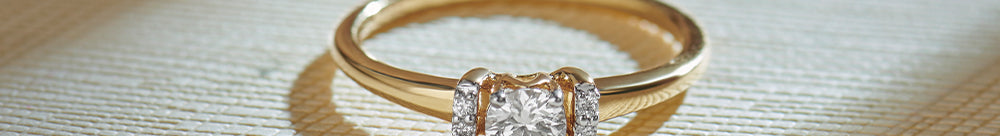 Bar Solitaire Ring, 14K Solid Gold, 1/3 ct Lab Grown Diamond-1
