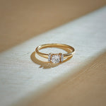Bar Solitaire Ring, 14K Solid Gold, 1/3 ct Lab Grown Diamond-1