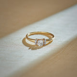 Bar Solitaire Ring, 14K Solid Gold, 1/3 ct Lab Grown Diamond-1