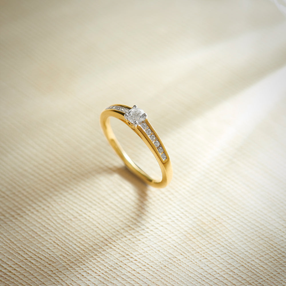 Chanel Solitaire Ring, 14K Gold Vermeil, 1/3 ct Lab Grown Diamond-1