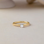 Chevron Solitaire Ring, 14K Solid Gold, 1/4 ct Lab Grown Diamond-5