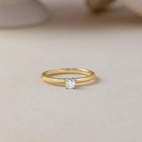 Chevron Solitaire Ring, 14K Solid Gold, 1/4 ct Lab Grown Diamond-5