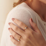Chevron Solitaire Ring, 14K Solid Gold, 1/4 ct Lab Grown Diamond-4