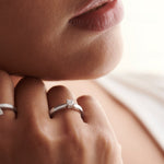 Slim Solitaire Ring, Sterling Silver, 1/5 ct Lab Grown Diamond-2
