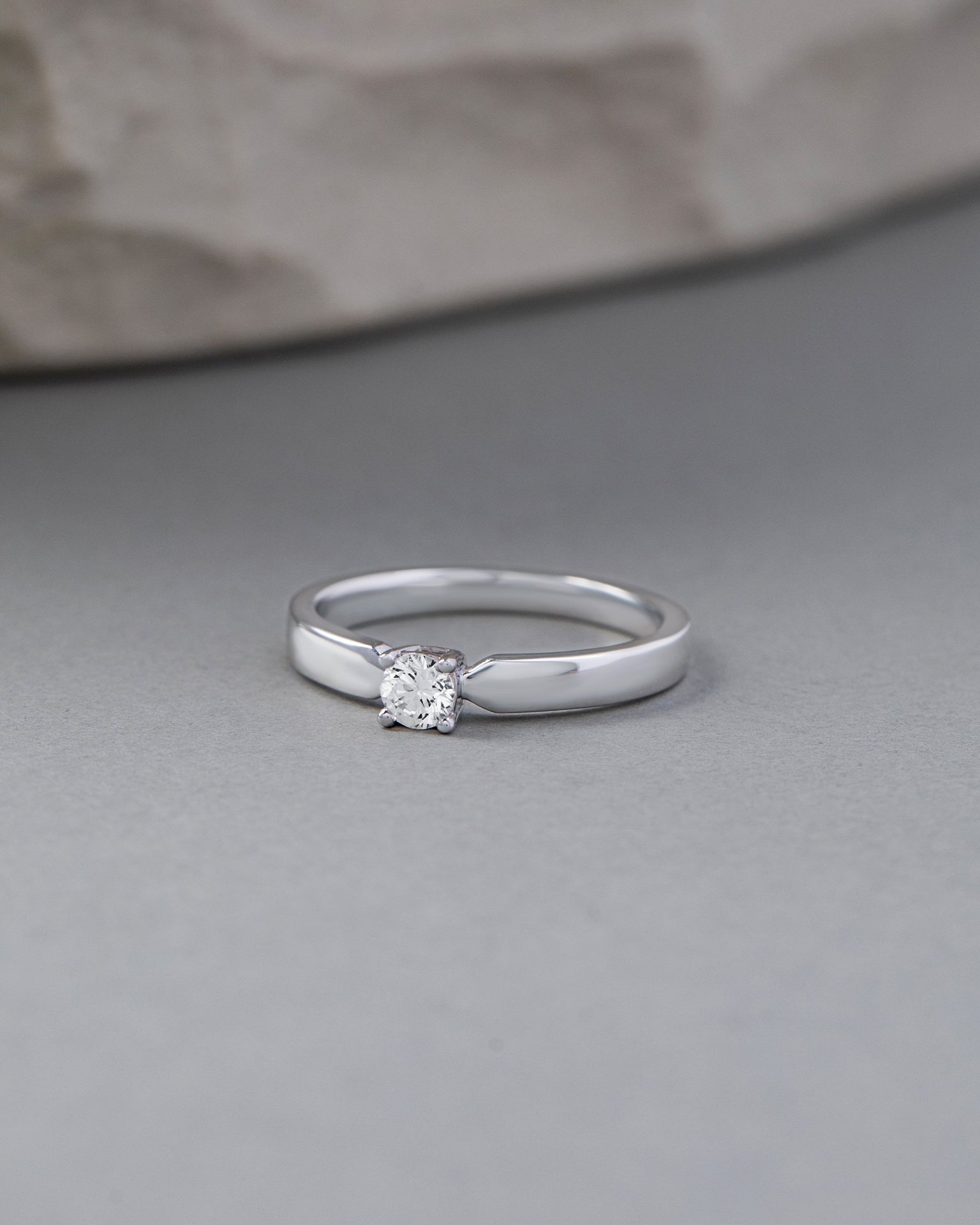 Slim Solitaire Ring, 14K Solid Gold, 1/5 ct Lab Grown Diamond-6