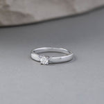 Slim Solitaire Ring, Sterling Silver, 1/5 ct Lab Grown Diamond-6