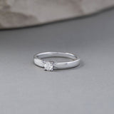 Slim Solitaire Ring, Sterling Silver, 1/5 ct Lab Grown Diamond-6