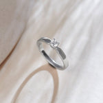 Slim Solitaire Ring, 14K Solid Gold, 1/5 ct Lab Grown Diamond-5