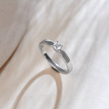 Slim Solitaire Ring, 14K Solid Gold, 1/5 ct Lab Grown Diamond-5