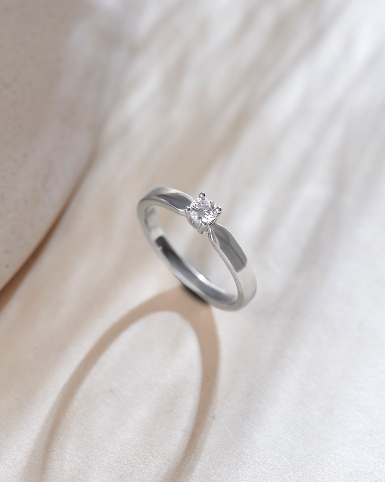 Slim Solitaire Ring, 14K Solid Gold, 1/5 ct Lab Grown Diamond-5