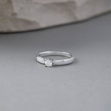 Slim Solitaire Ring, Sterling Silver, 1/5 ct Lab Grown Diamond-1