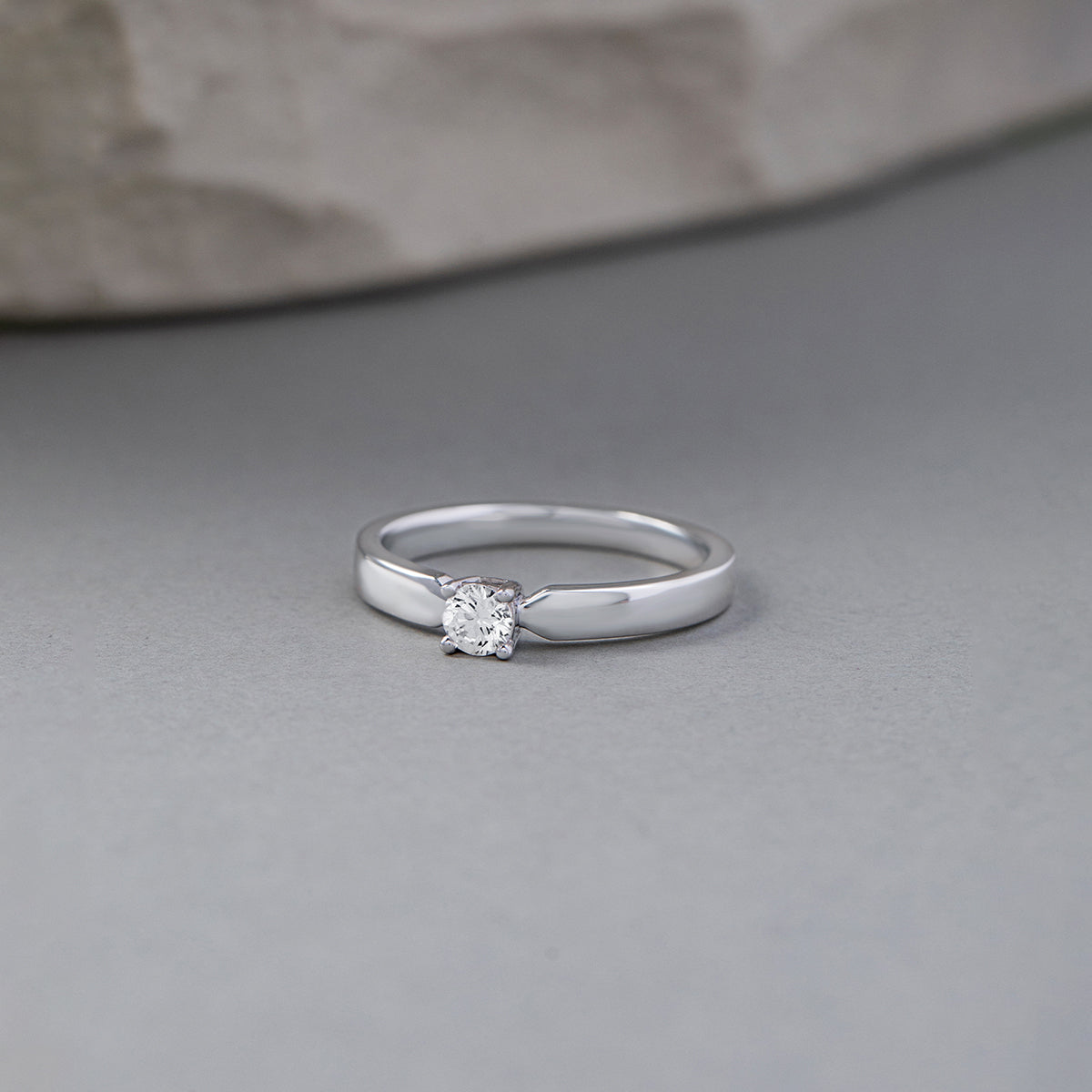 Slim Solitaire Ring, Sterling Silver, 1/5 ct Lab Grown Diamond-1