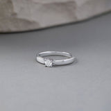 Slim Solitaire Ring, 14K Solid Gold, 1/5 ct Lab Grown Diamond-1